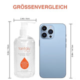 tantaly silky smooth water based lubricant size comparison 250ml de